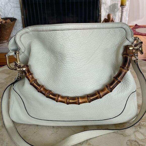 Authentic Gucci Diana XL Leather Bag Bamboo Handle & Leather Shoulder Strap - Picture 5 of 15